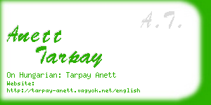 anett tarpay business card